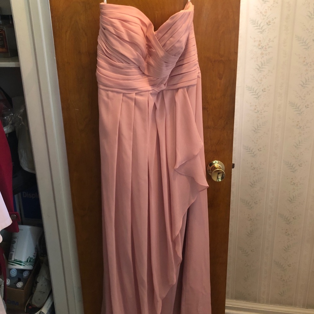 David’s Bridal Long Strapless Dress